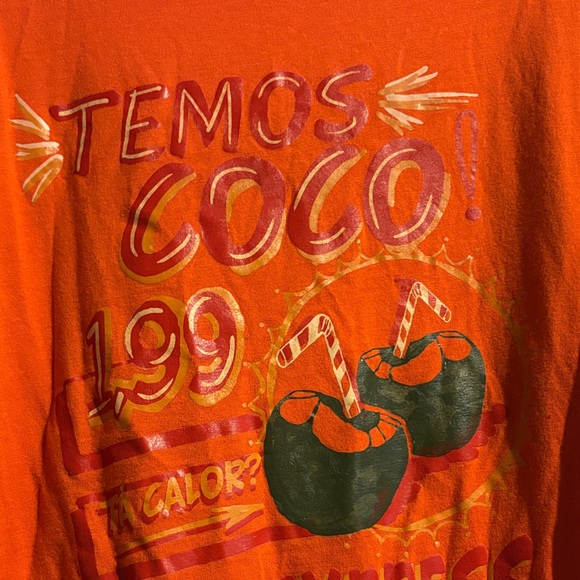 Farm Rio Orange Graphic T-Shirt with Coconut Design “Come to Brazil” 🥥 🌴 - Picture 5 of 7